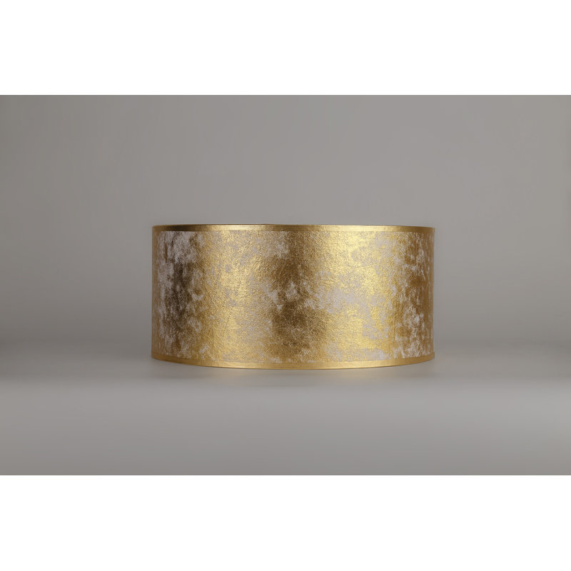 Cotton Drum Lamp Shade, Gold, 20cm H x 50cm W x 50cm D