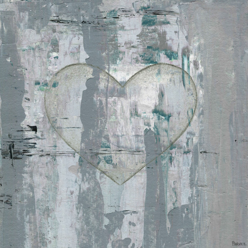 Painted Heart by Parvez Taj - Wrapped Canvas Painting, 45cm H x 45cm W x 3.81cm D