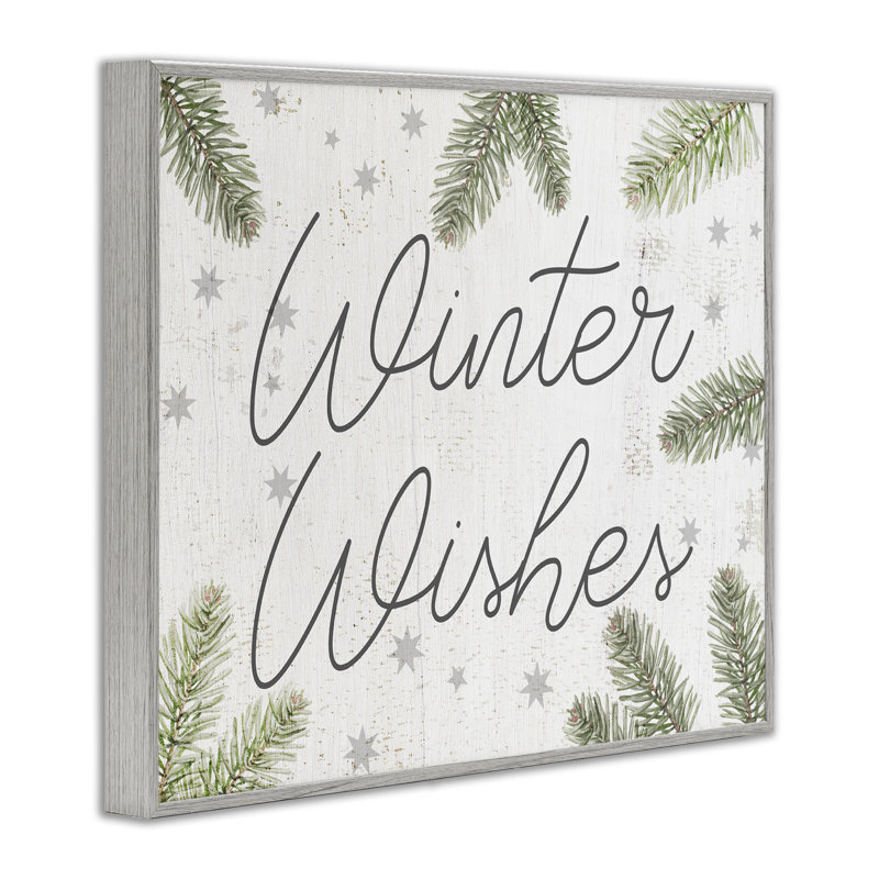 Hiver, voeux avec brins, estampe numérique par Lil 'Rue, Gris, H 16 po x l 20 po