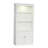 Modern Minimalist Double Layered Transparent Tempered Glass Coffee Table with White MDF Decorative Columns, Ideal for Multi-Use and Durability