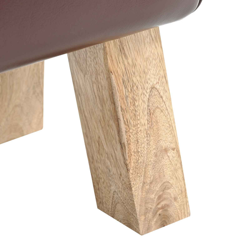 Upholstered Bench, 45cm H x 60cm L x 30cm D, Dark Brown