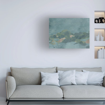 Art mural sur toile tendue - "Papercut Coast II" de June Erica Vess pour décoration de salon, de chambre à coucher ou de bureau - 35 x 47