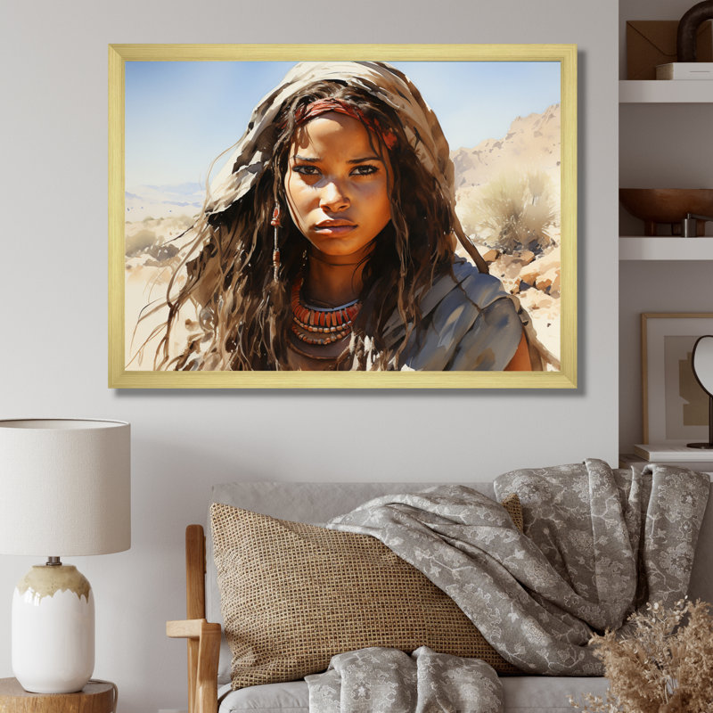 Tribus d'Afrique, beauté himba sur toile, H 30 po x l 40 po x P 1,5 po, Encadrement doré