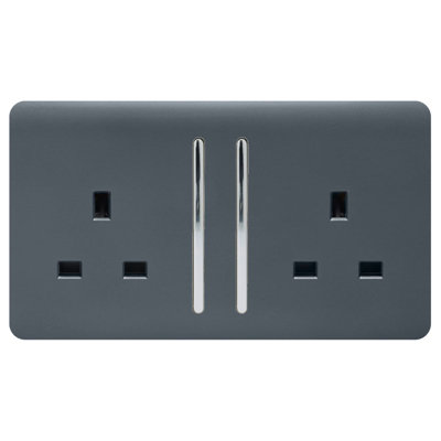 Trendi Switch 2 Gang Long Switched Plug Socket