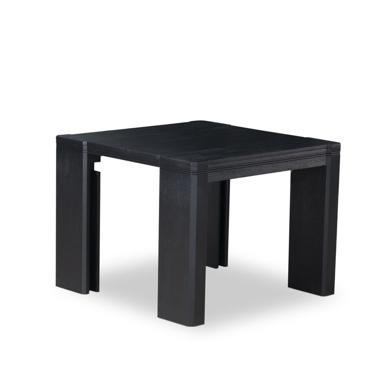 10-piece Xtenczar Dining Table Set a Rectangular Kitchen Table with a coffee Table and wooden Benches 7 Dark Grey Polyester Fabric Dinner Chair, Wire Brushed Black