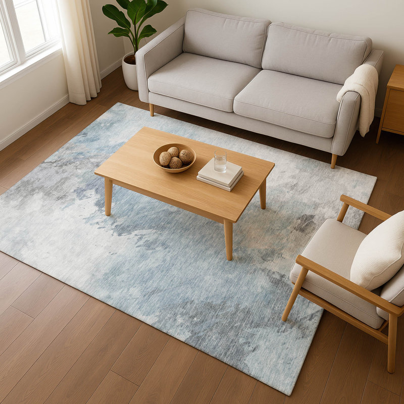 Premium Machine Washable Slesnick AMF1675 Abstract Rug, Rectangle 3' x 5'