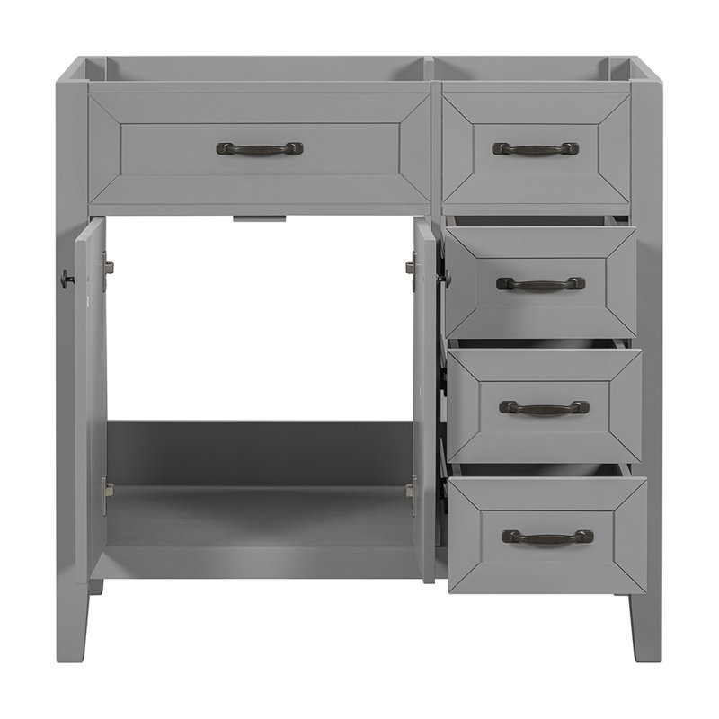 Base de meuble-lavabo simple 35,51 Nadaja seulement, Gris, Noir
