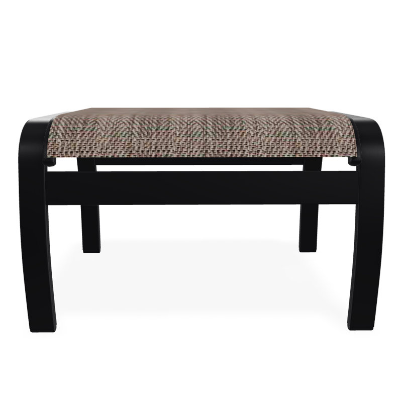 Repose-pieds d'extérieur avec coussin Askar, Noir texturé, Lime