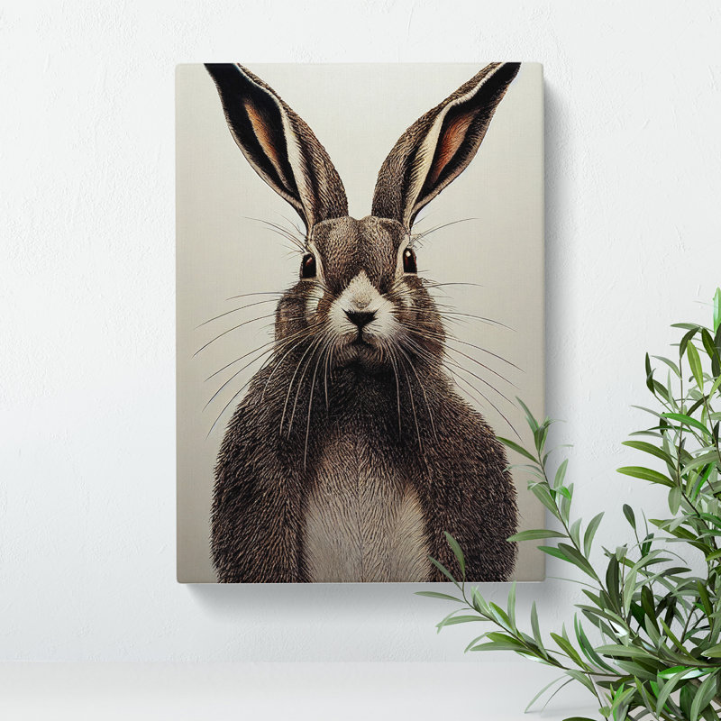 Illustration Of A Hare No.2 - Wrapped Canvas, 60cm H x 40cm W