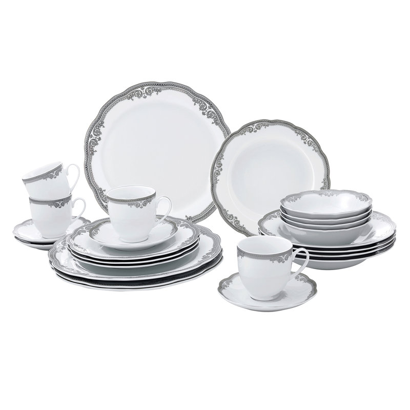 Service de table Lorren Home Trens, Blanc / argenté, 24