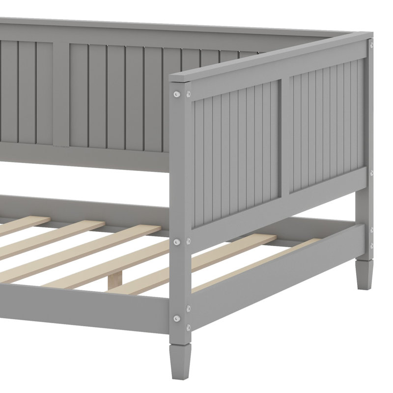Lit de jour / canapé en bois, Gris, Lit double