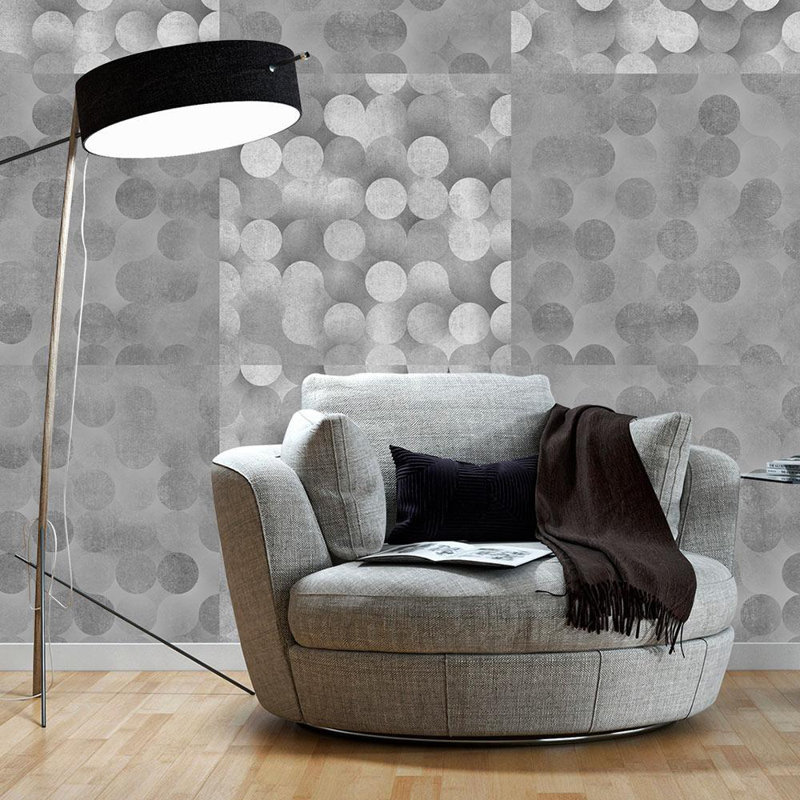 Rouleau de papier peint L 32,8 pi x l 19 po Aliia, Gris clair