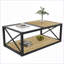 Verre trempé Table basse en bois et bois aggloméré pour le salon / la chambre à coucher, facile à nettoyer avec beaucoup de rangement