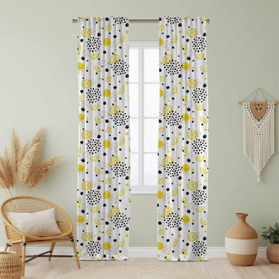 Semi Sheer Fruit Print Curtain Single Panel