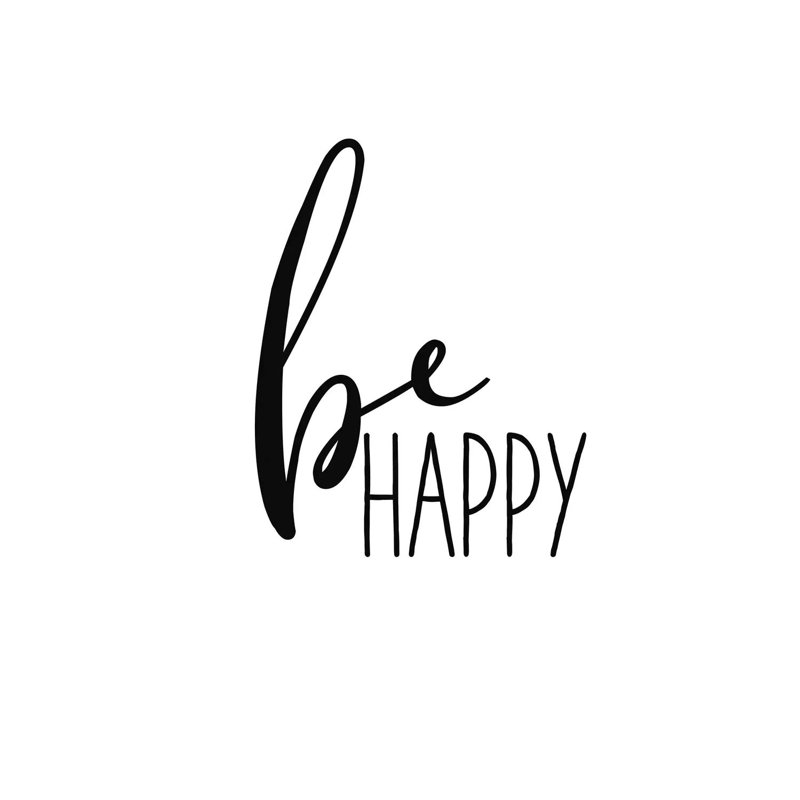 Be Happy - Print on Canvas, 45.72cm H x 45.72cm W x 3.81cm D, Wrapped Canvas