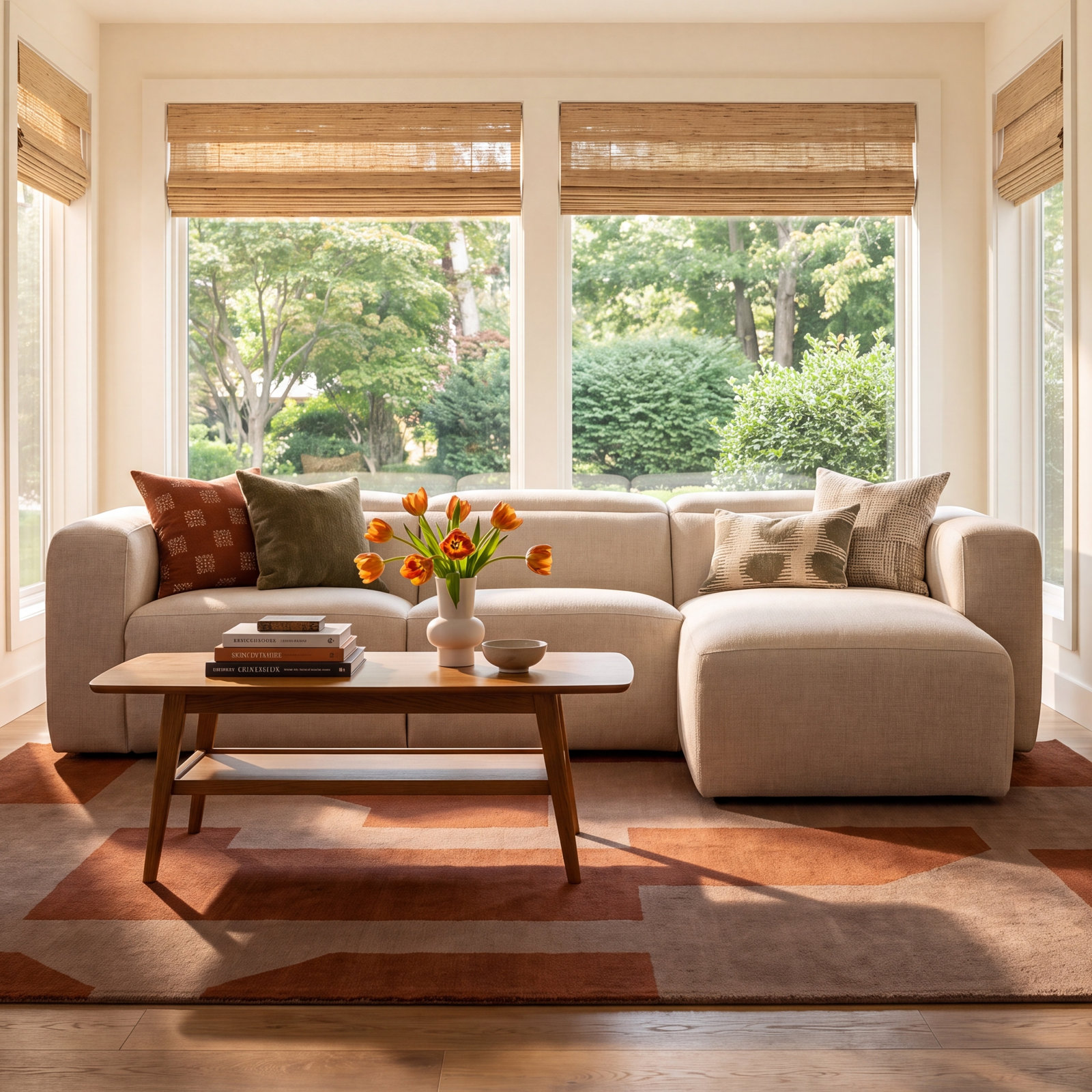 Amed Upholstered Chaise L-Sectional, Right Hand Facing, Crypton Nomad Taupe Polyester Blend