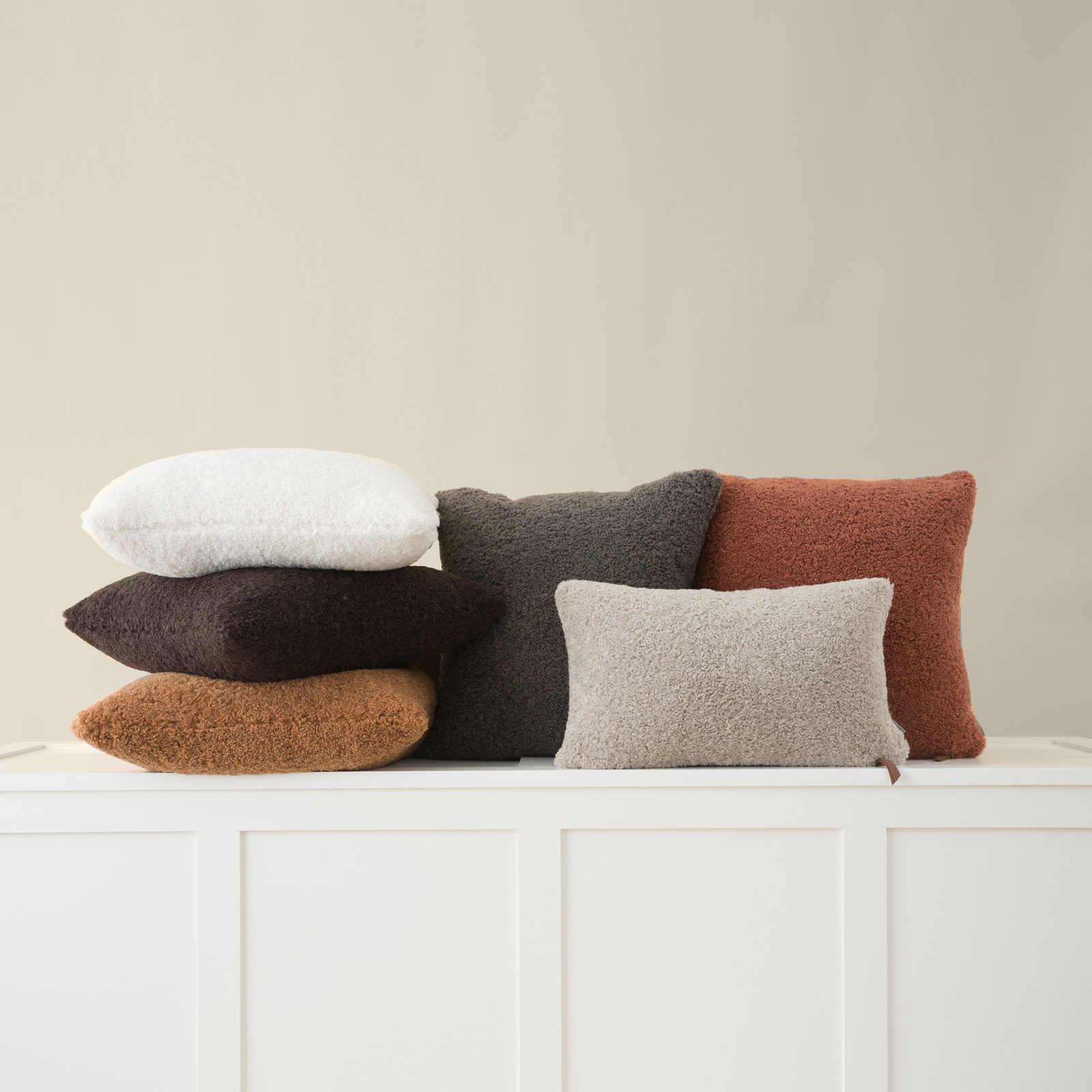 Sherpalux Throw Pillow, Copper Brown
