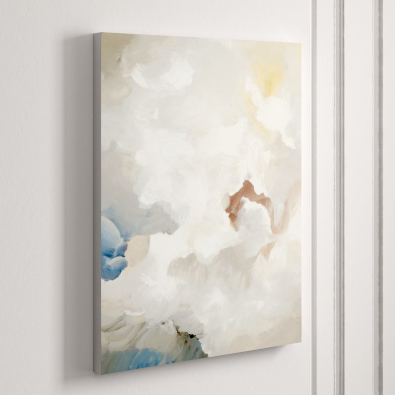 White On Gray Print by Sara Brown, Image Brush Gel, 63" H x 47" W x 2" D