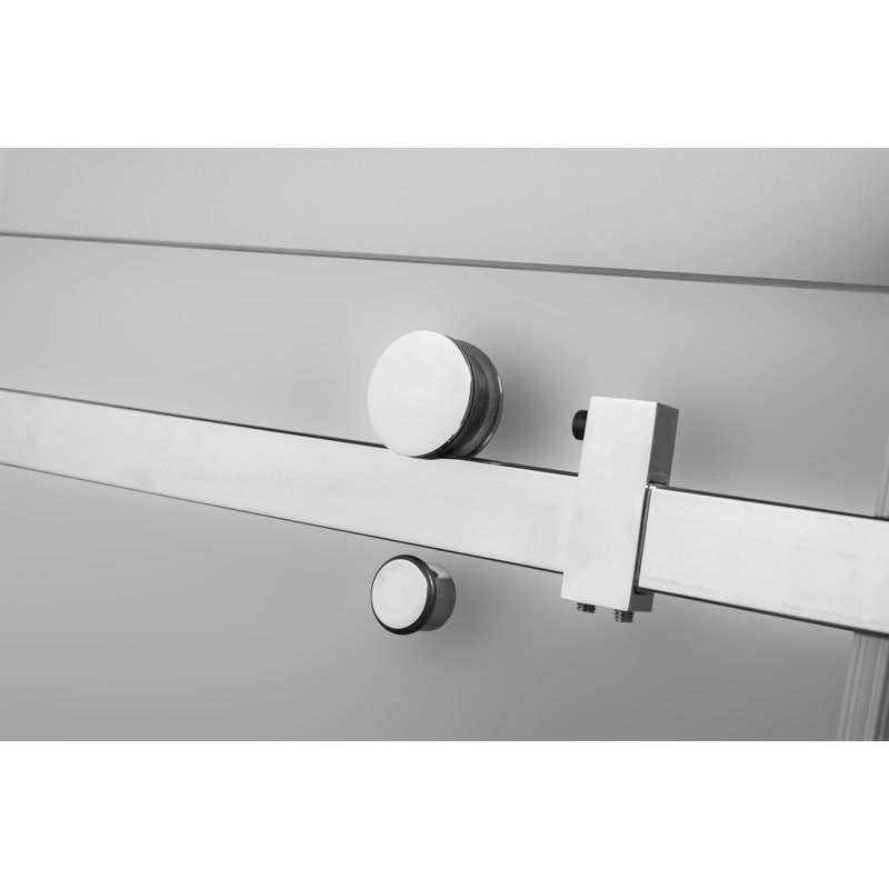 Moselle 60" x 77.5" Rectangle Sliding Shower enclosure with Base Included, Chrome, Left