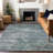 Machine Washable Indoor/Outdoor Xhevrie Teal Rug-1073918572