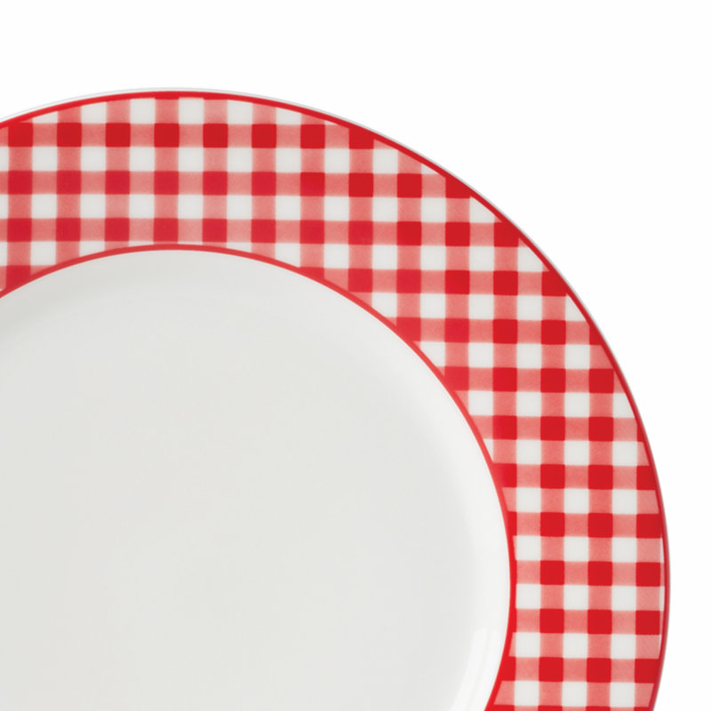 Lenox Gingham Red Dinner Plates, Set of 4