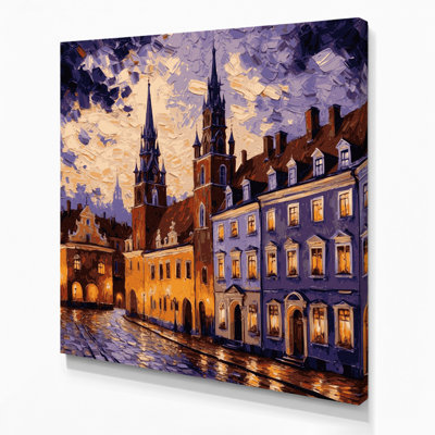 Art urbain sur toile brun, "Villes de Pologne"