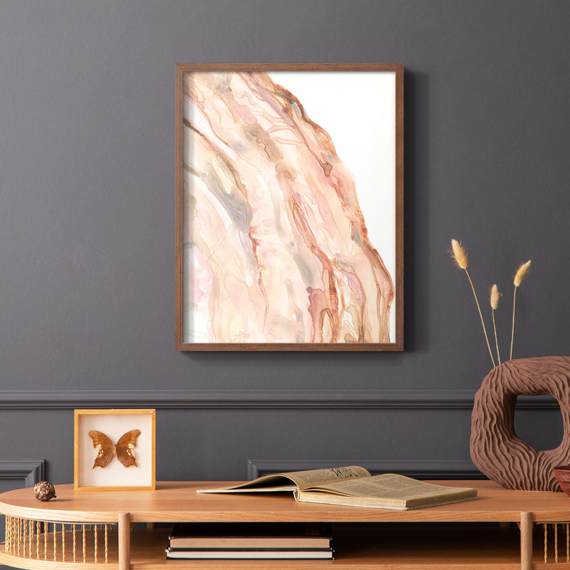 Rose Quartz I, reproduction encadrée - bois massif, H 20 po x l 16 po, Brun