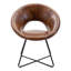 Fauteuil demi-tonneau en similicuir de 26,75 po de large avec base en métal Coomer-1648586881