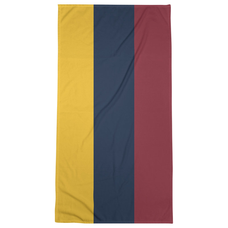 Cotton Blend Lightweight Bath Towel, Yellow/Midnight Blue/Red