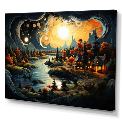 «Peach Lakehouse Journey Begins II», reproduction sur toile