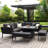 Liptak Outdoor Fabric Pulse Square Corner Dining Set - with Rising Table - Flanelle