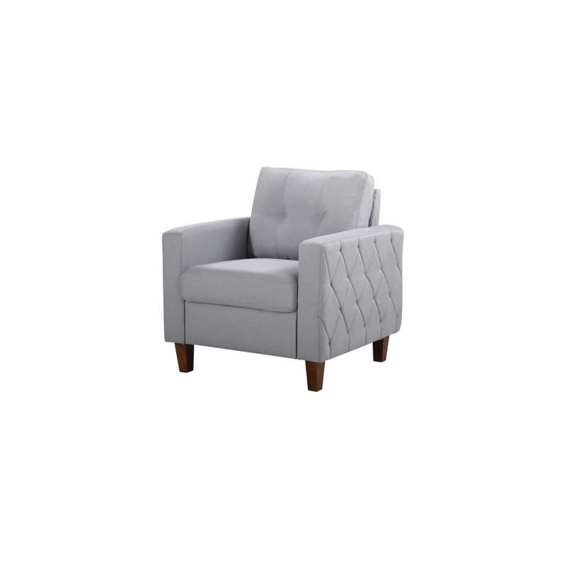 Castiglione Upholstered Armchair, Light Gray