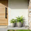 Pot à fleurs rond en béton gris 17 po (intérieur amélioré) avec trous de drainage-641955531-641955534
