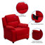 Deluxe Padded Contemporary Kids Recliner with Storage Arms-769427021