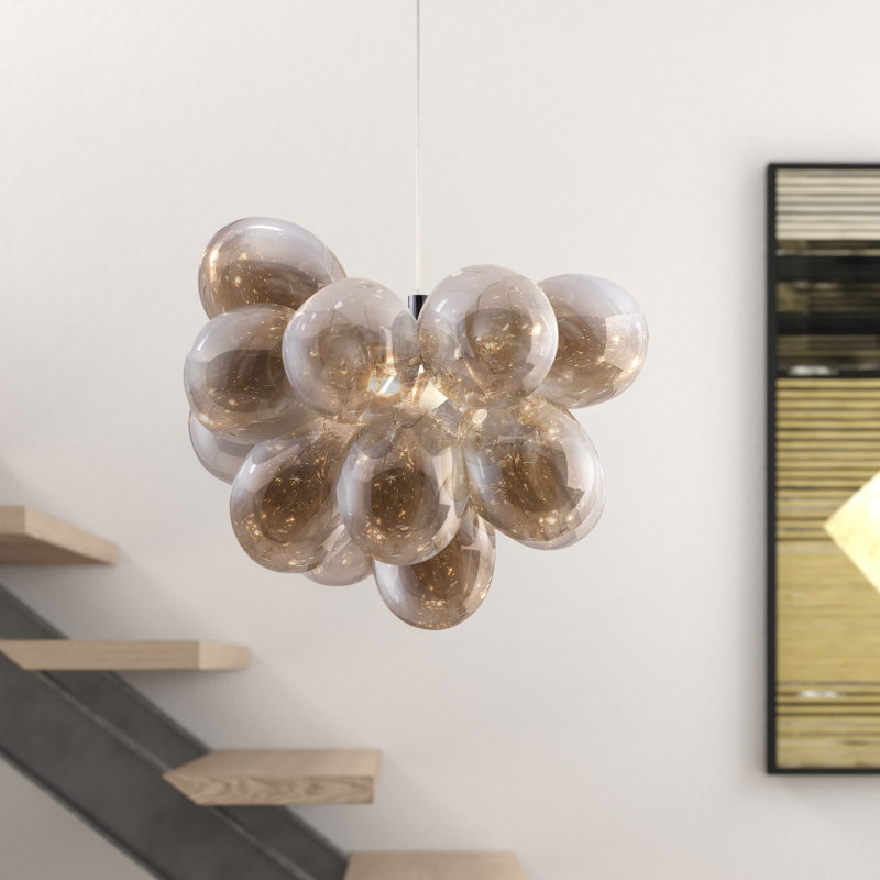 Abdurrahman 3 - Light Polished Chrome Cluster Pendant, Gold