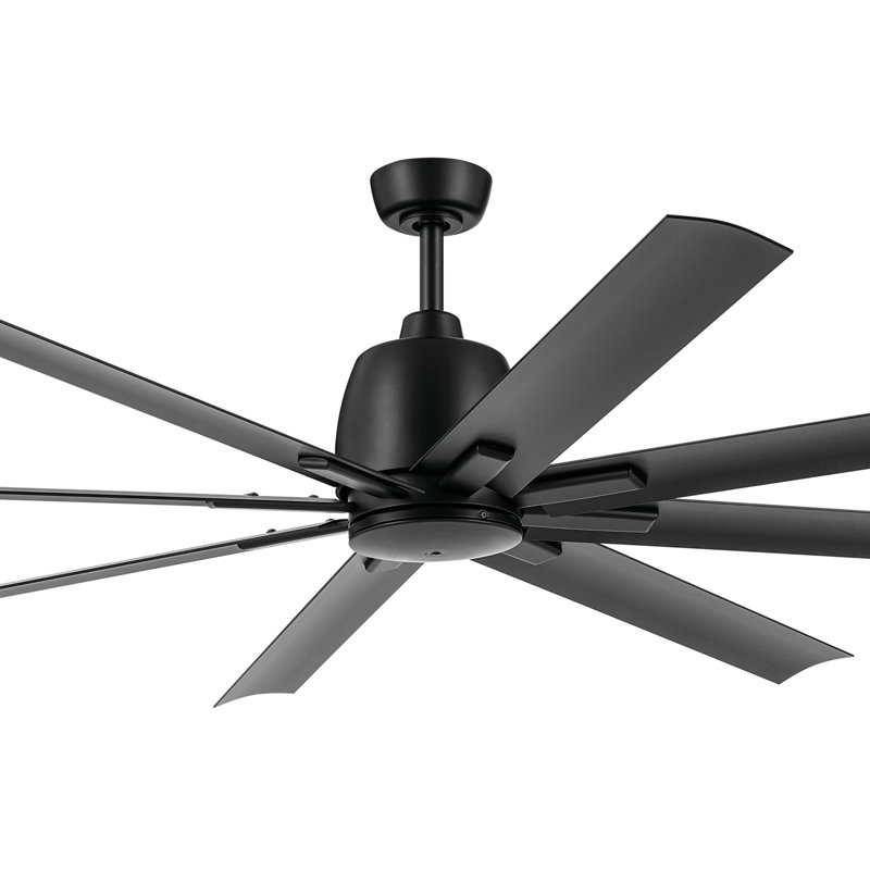 Ventilateur de plafond Jamahri, Noir satiné, 75"