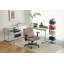 Chaise de bureau moderne en lin bleu avec accoudoirs croisés - Détails du produit-130589286