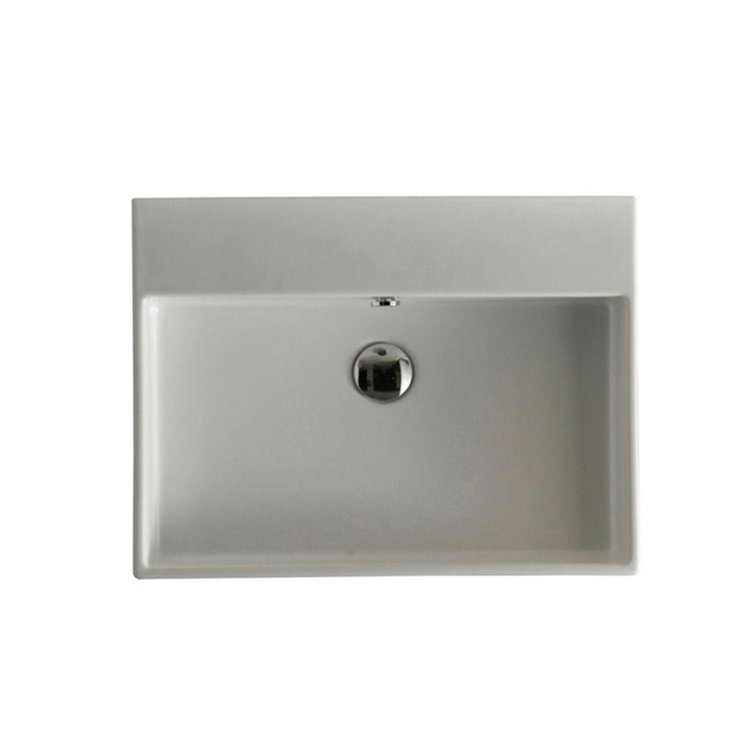 WS Bath Collections Unlimited 17.7'' Ceramic Rectangular Bathroom Sink with Overflow