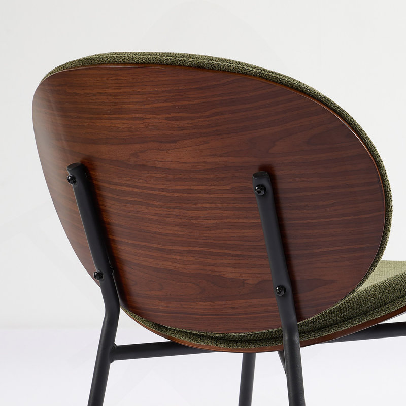 Chaise coquille polyvalente de style Mid-Century moderne avec dossier confortable, Vert