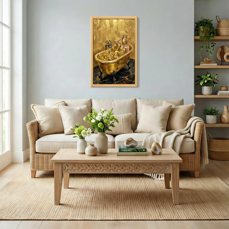 Bath & Laundry Golden Bath Queen Art Print, 18" H x 12" W