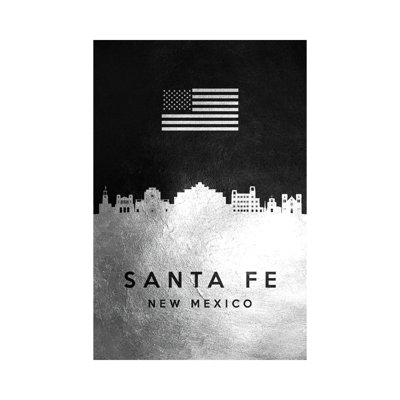 Santa Fe New Mexico Silver Skyline 1 Piece Wrapped Canvas Painting