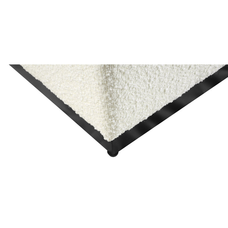 Ameenah Velvet Ottoman, Boucle, Cream