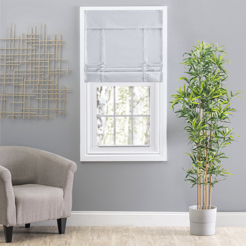 Rideau romain semi-diaphane, L 31 po x L 64 po, gris
