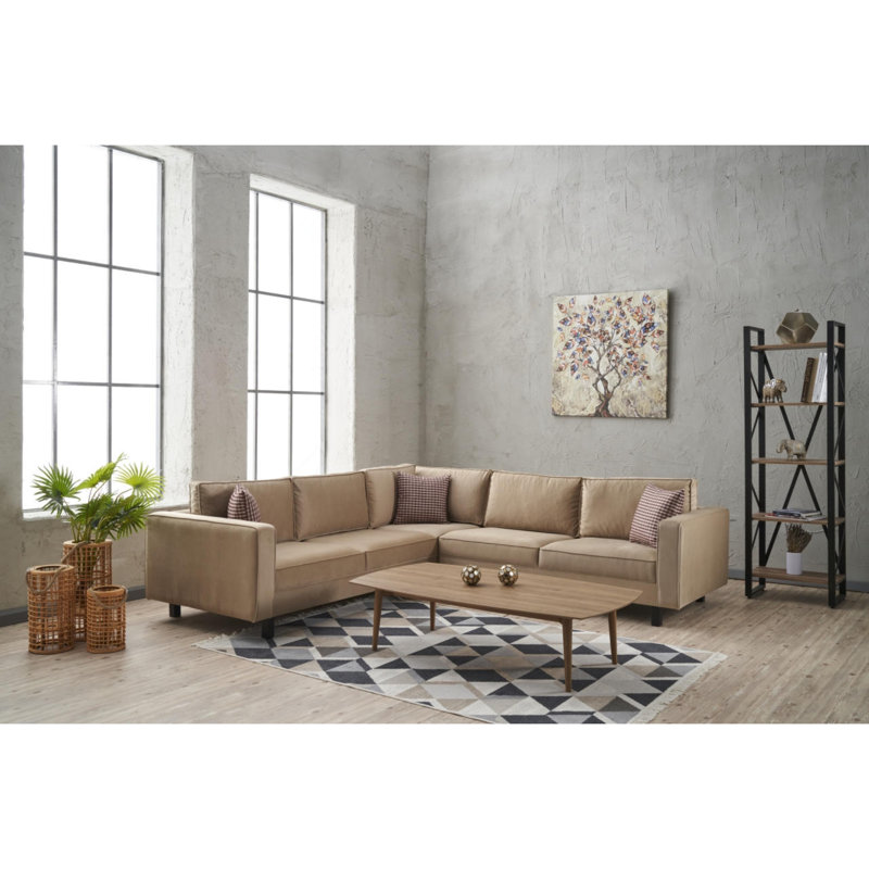 Canapé modulaire Breaanna, 100 % polyester crème