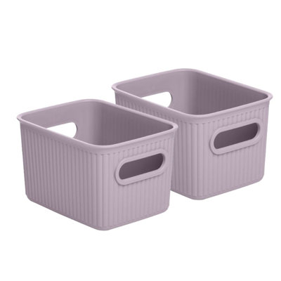 Ribbed Plastic Basket Set