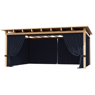 4-Panel Gazebo Curtain, Waterproof Outdoor Privacy Panels With Zipper, Designed For Patio & Backyard Gazebo Tent (Curtain Only)