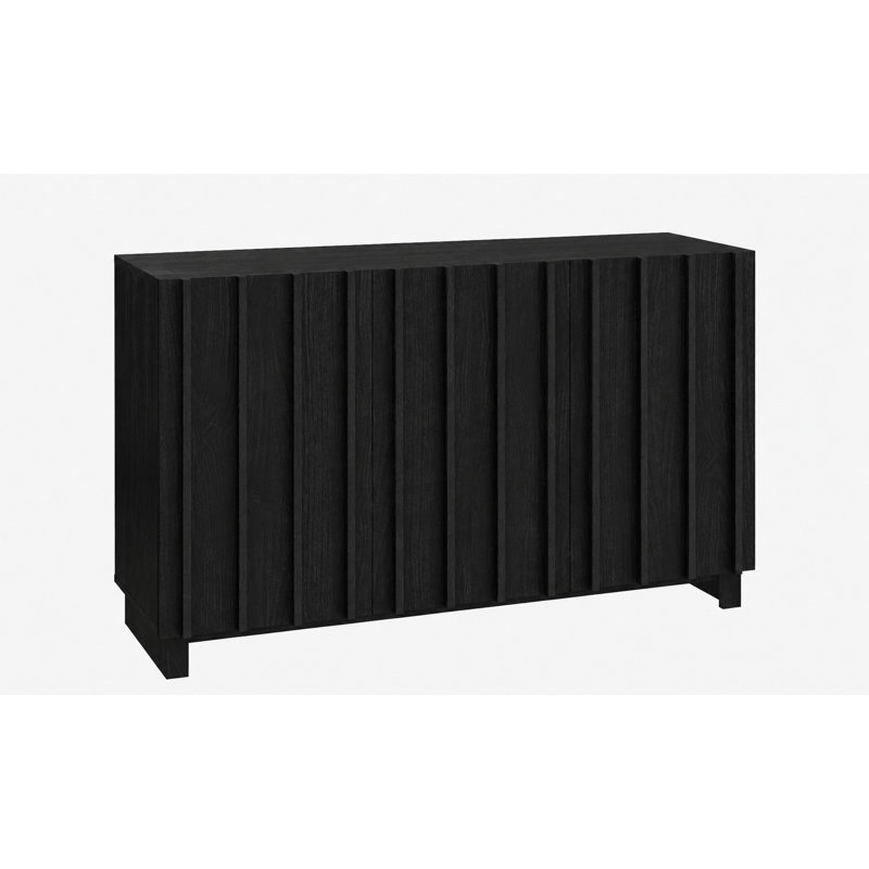 Buffet avec portes cannelées verticales Araminta, Noir