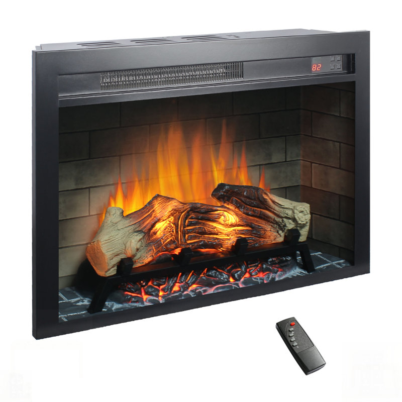 Foyer électrique encastrable avec flammes, pour un chauffage domestique confortable et élégant