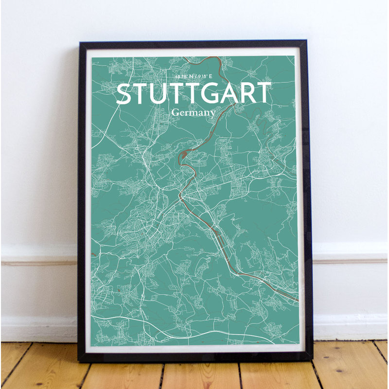 Stuttgart City Map - No Frame Print, 43.2cm H x 27.9cm W x 0.13cm D