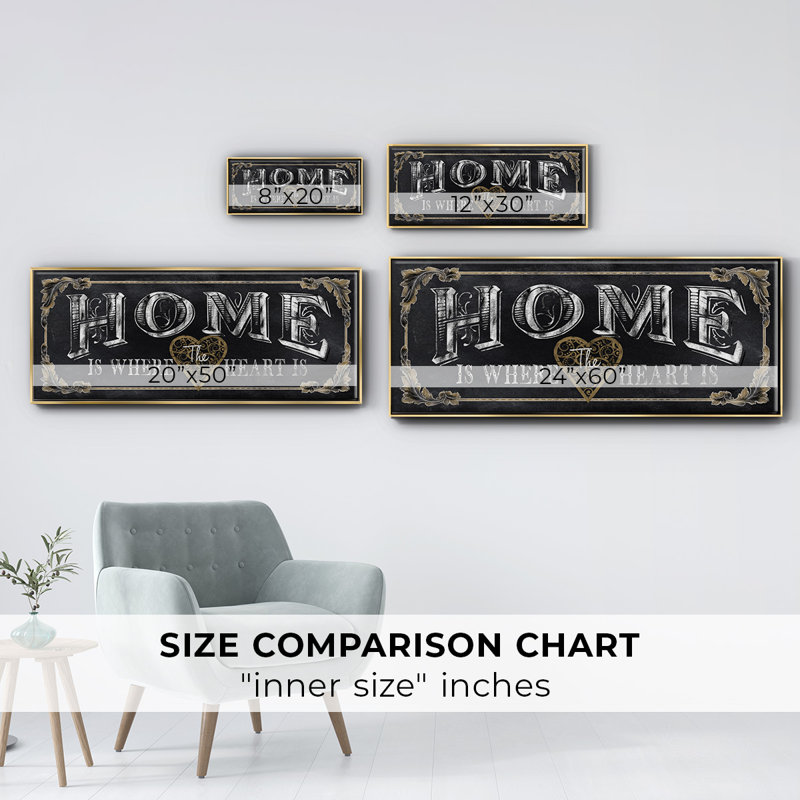 Home- Framed Canvas, 20" H x 50" W